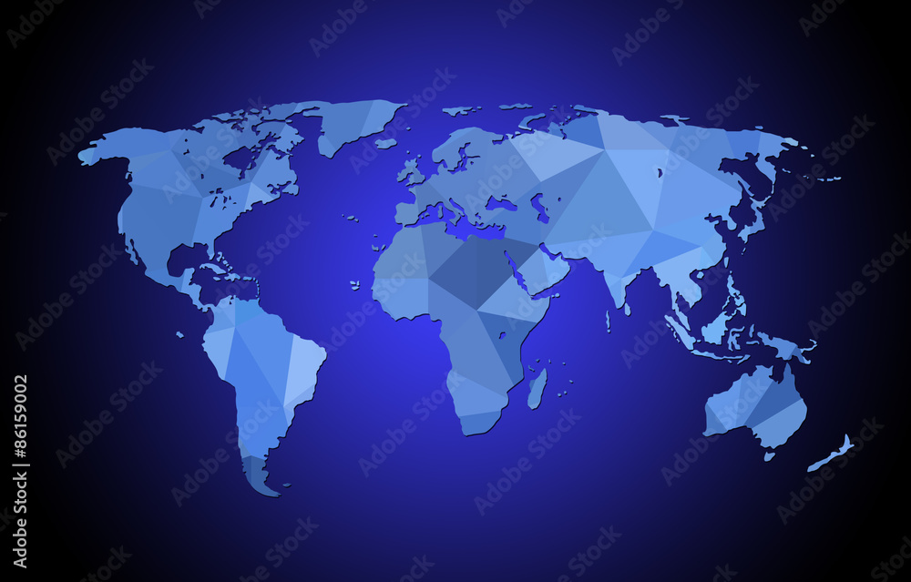 World map background in polygonal style World map background in polygonal style