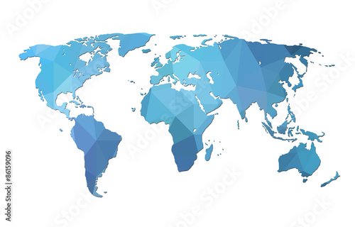 Fotografie World map background in polygonal style