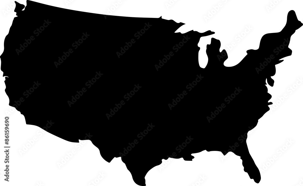 Map Of USA Vector Black Map Map Of USA Vector Black Map