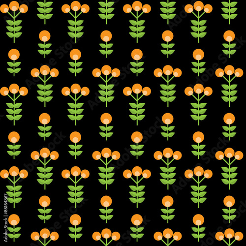 Paper Trendy Flat Flower Seamless Pattern Vector Illustration