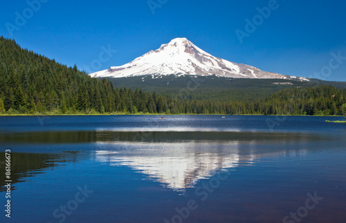 Beautiful Mount Hood reflection in Trillium Lake  Oregon