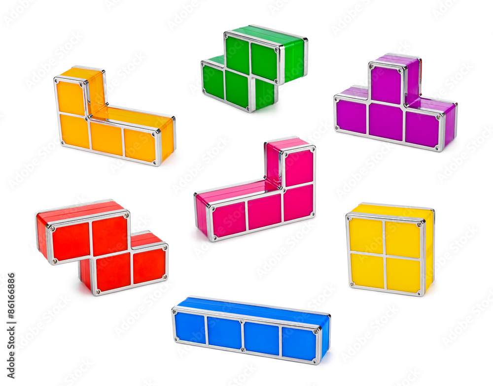 Set of tetris toy blocks