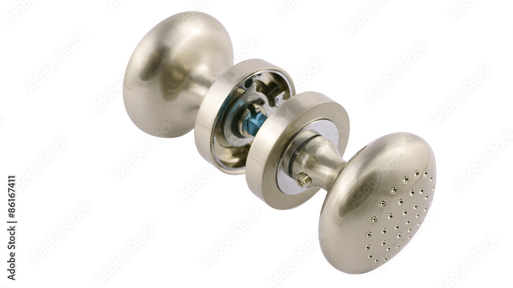 Obraz premium Door handle for silver on a white background 