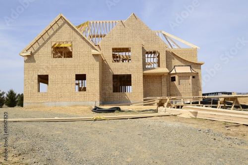 large two story family home under construction