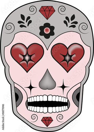 vector illustration of a mexican skull