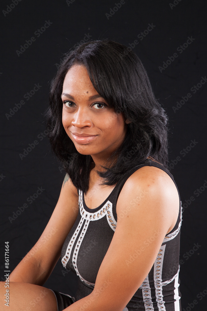 Fototapeta premium Pretty black woman smiling