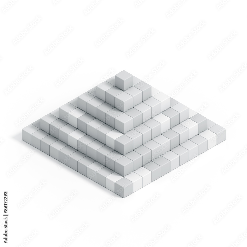 3D pyramide chart from cubes isolated on white background 3D pyramide chart from cubes isolated on white background