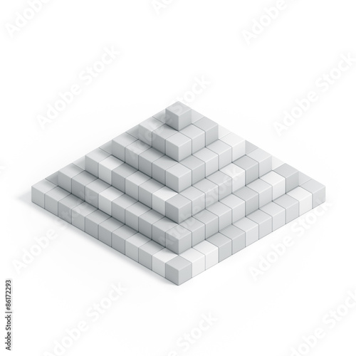 3D pyramide chart from cubes isolated on white background
