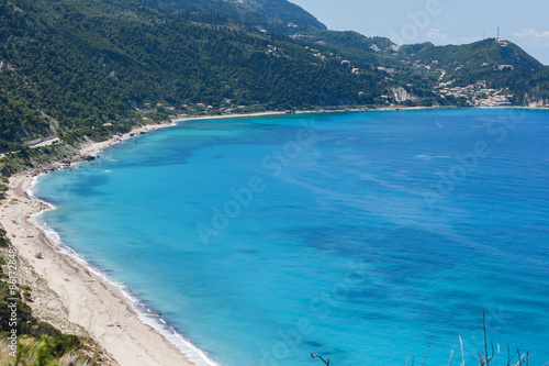 Blue beaches around Agios Nikitas village  lefkada
