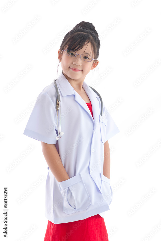Beautiful asian girl in a doctors uniform Beautiful asian girl in a doctors uniform