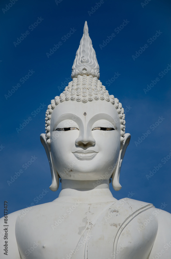 White Buddha Sculpture.