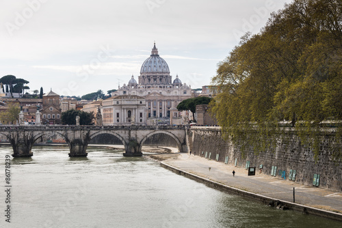 St. Peter's Basilica with Tiber river © LevT