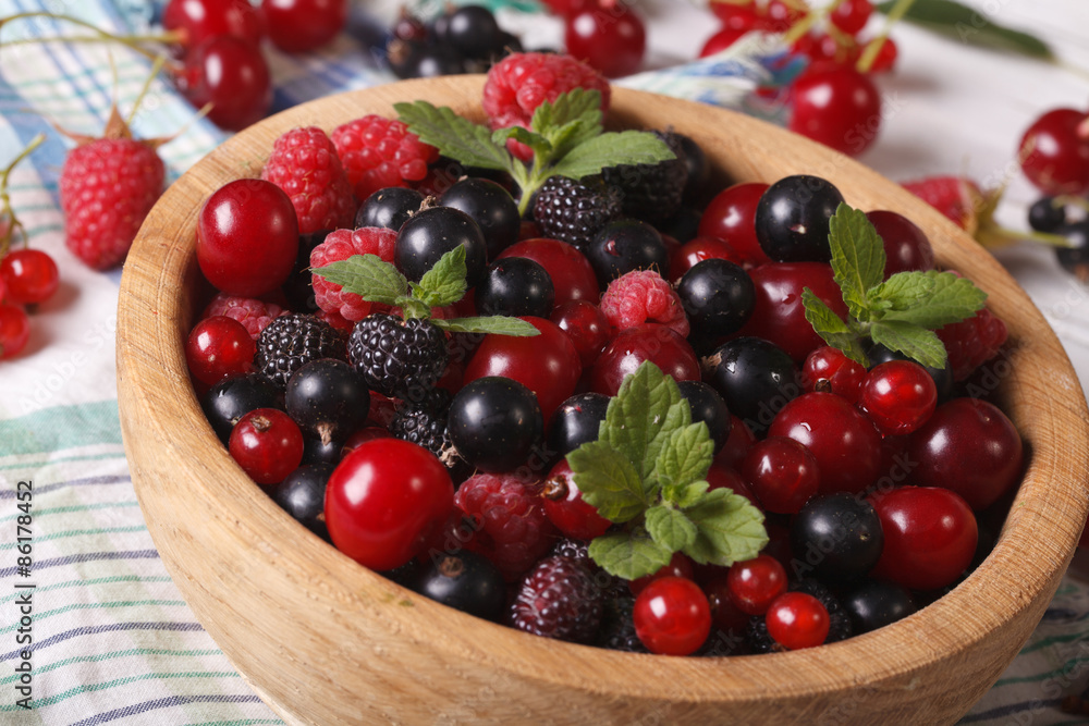 delicious fresh berries in a bowl closeup. horizontal
delicious fresh berries in a bowl closeup. horizontal