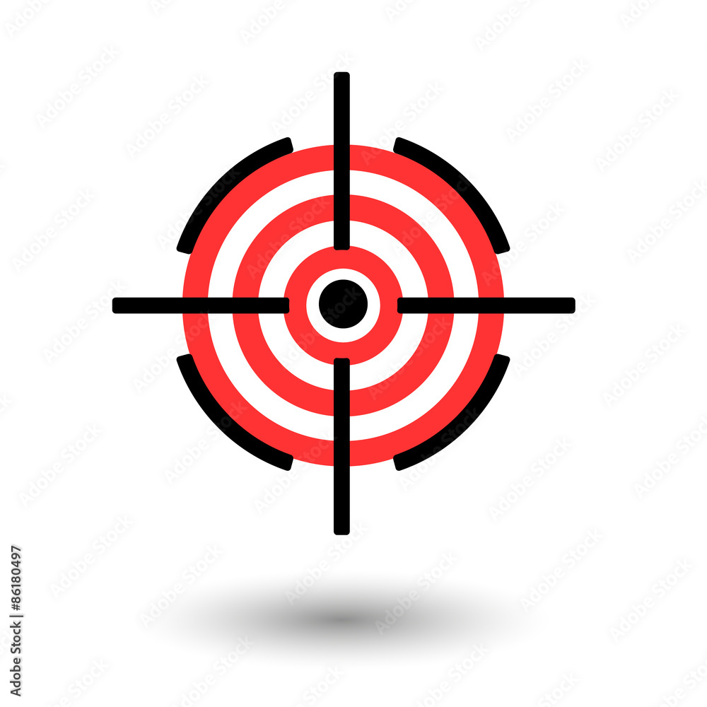 Red darts target aim on white background Red darts target aim on white background