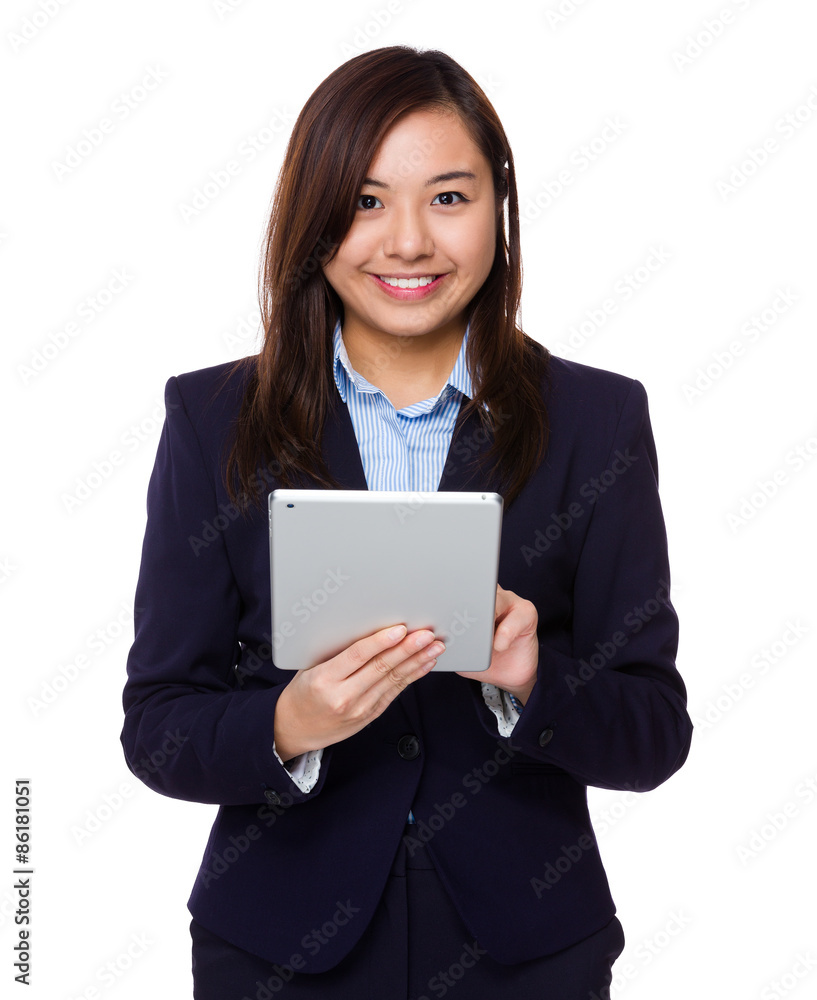 Asian businesswoman use of tablet pc Asian businesswoman use of tablet pc