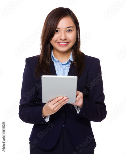 Asian businesswoman use of tablet pc