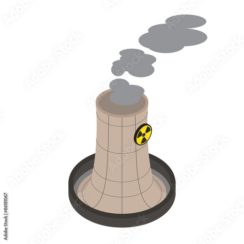 Isometric of nuclear power plants, vector, illustration