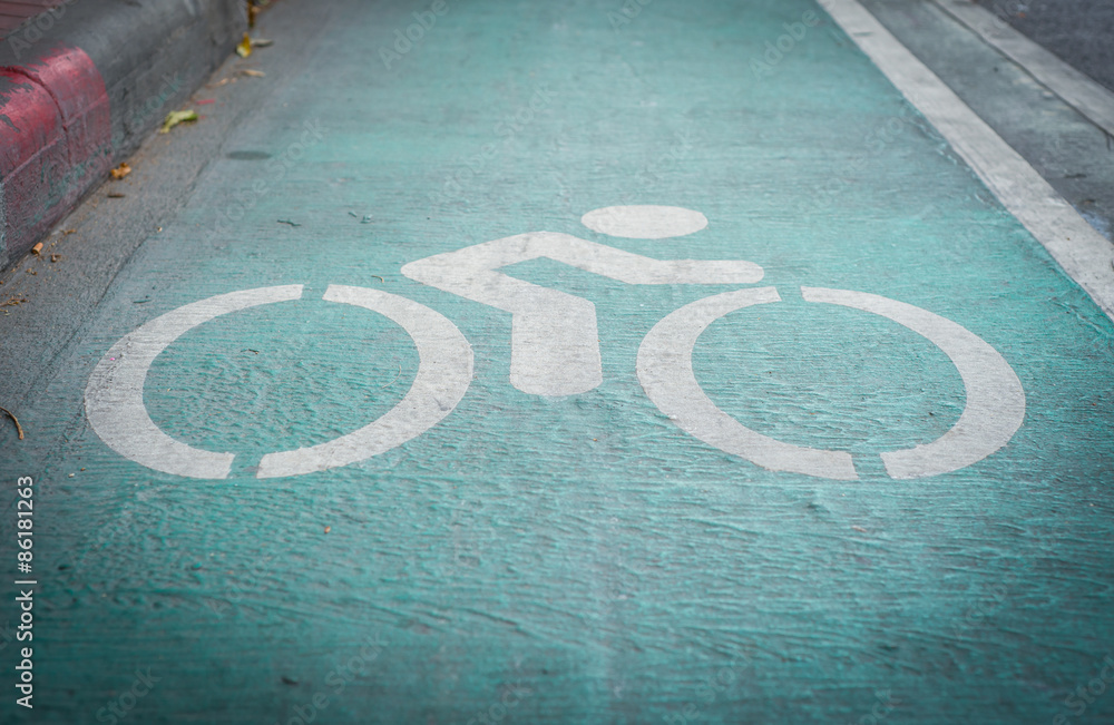 Bicycle sign, Lane for bicycle