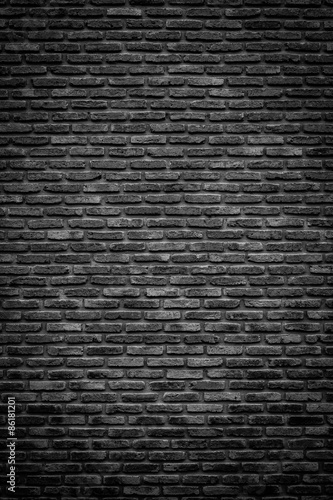 Monochrome brick wall texture, background