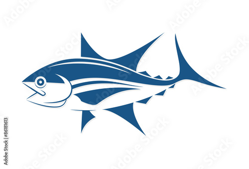 graphic fish tattoo style  vector