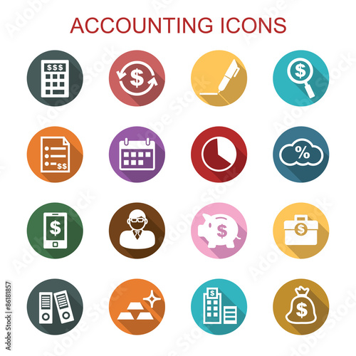 accounting long shadow icons
