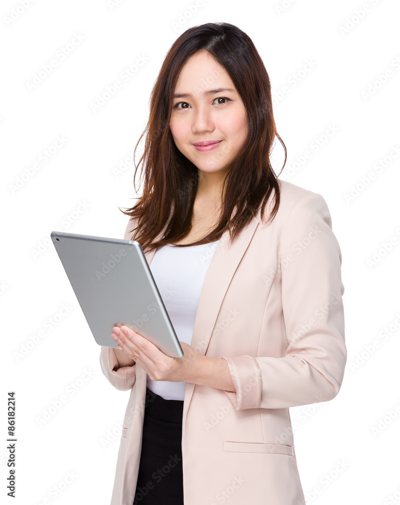 Young businesswoman use of tablet pc Young businesswoman use of tablet pc