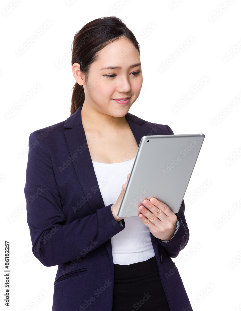 Young businesswoman use of digital tablet Young businesswoman use of digital tablet