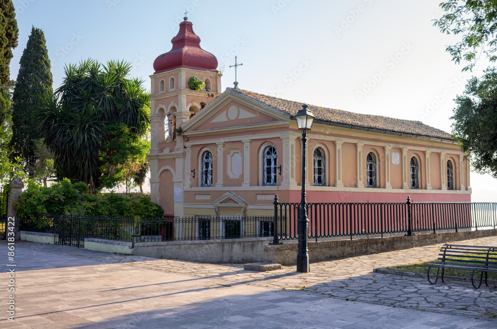 Orthodox church in the old town of Corfu island, Greece