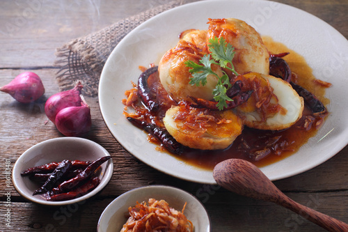 Egg with Tamarind sweet Sauce