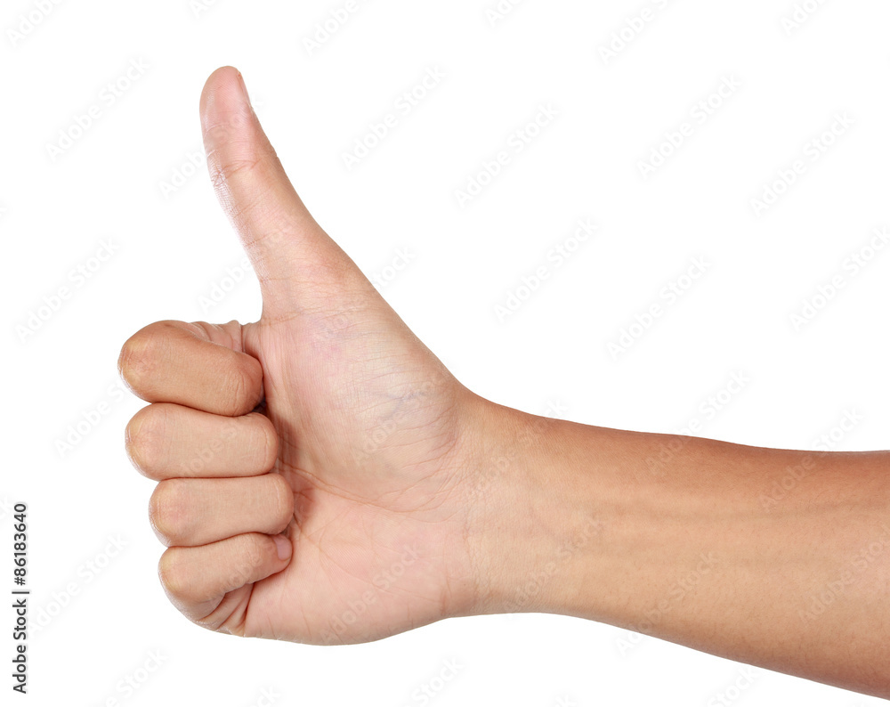 Thumb up, hand gesture for okay/ agreeing Thumb up, hand gesture for okay/ agreeing