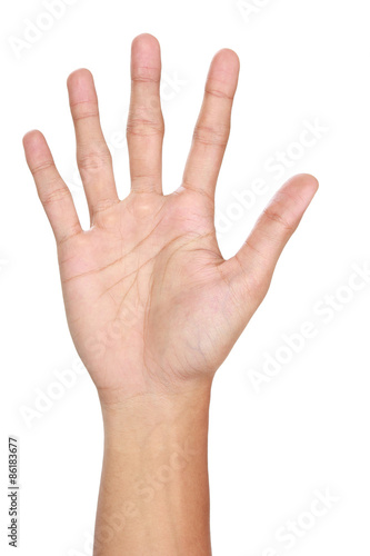Hand gestures counting five, isolated