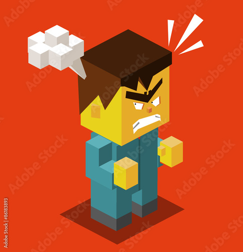 Angry people with red face