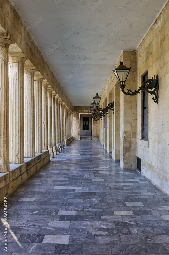 Architecture in the old town of Corfu island, Greece Architecture in the old town of Corfu island, Greece