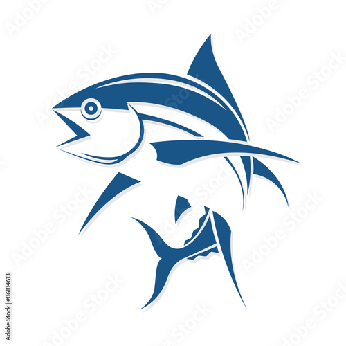 graphic fish tattoo style, vector