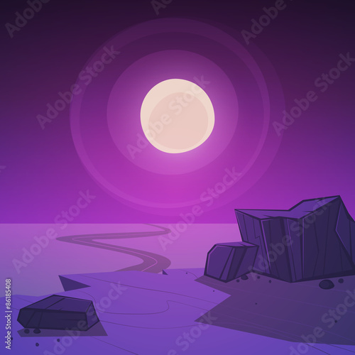 Desert Road At Night
