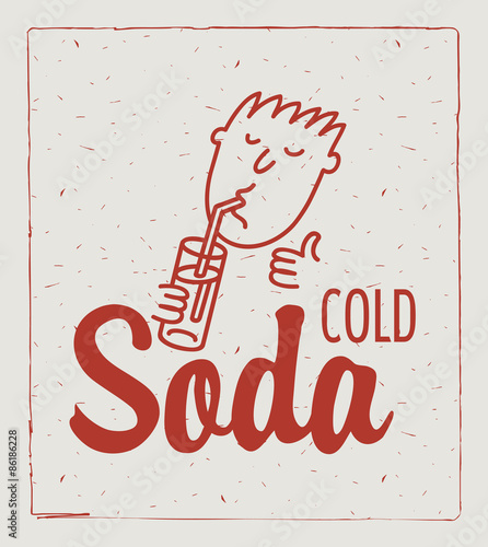 illustration of a cartoon man with a glass of soda