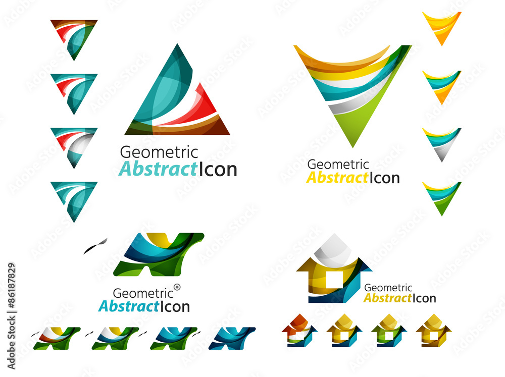 Universal abstract geometric shapes - business emblems Universal abstract geometric shapes - business emblems