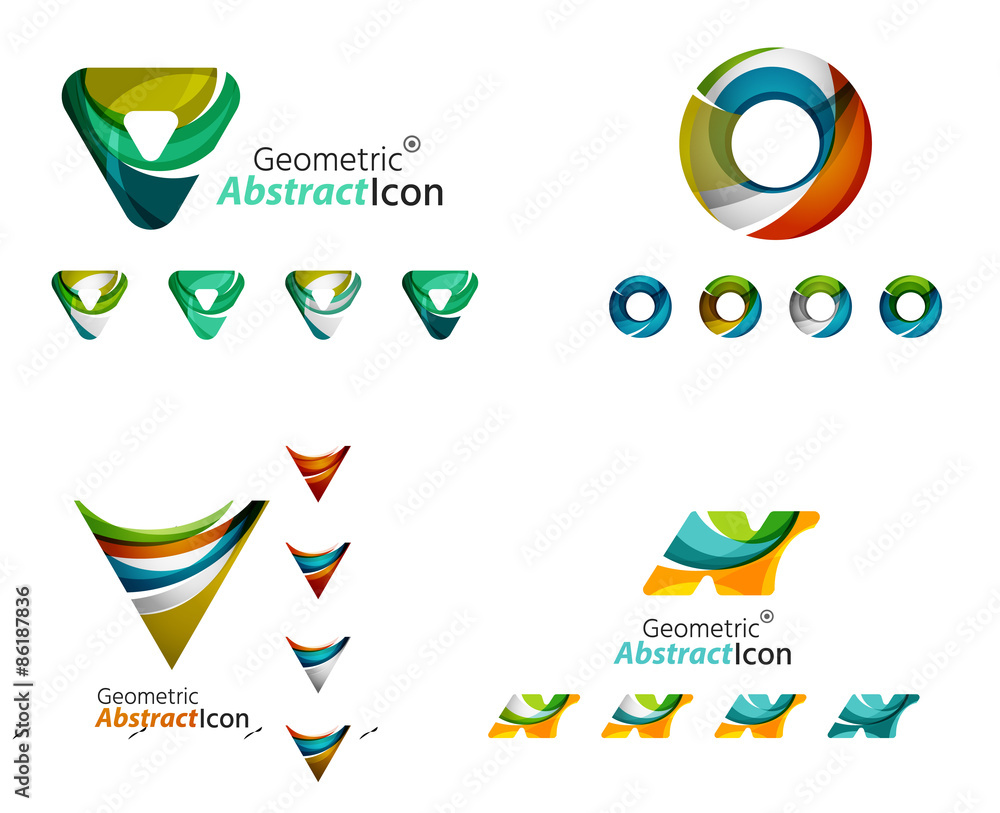 Universal abstract geometric shapes - business emblems Universal abstract geometric shapes - business emblems