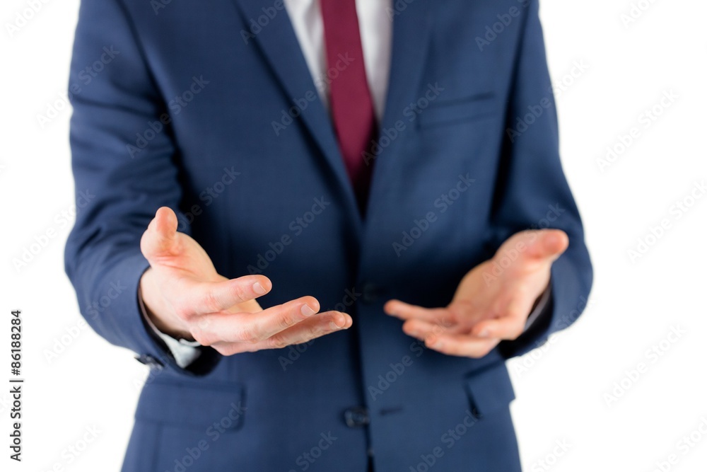 Fototapeta premium Close up view of businessman hands 