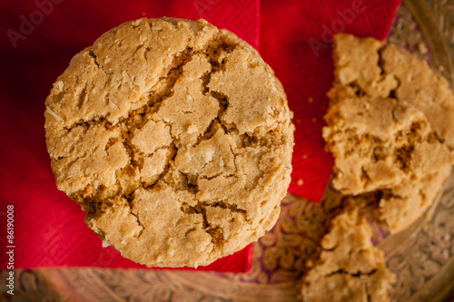 Ginger and molasses biscuits or cookies photo