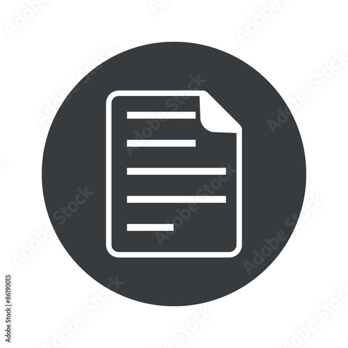 Monochrome round document icon