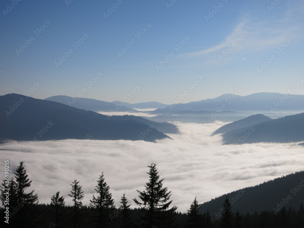 Утренний туман в горах