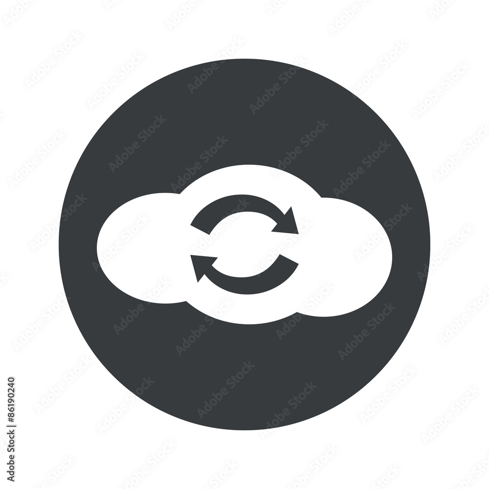 Monochrome round cloud exchange icon Monochrome round cloud exchange icon