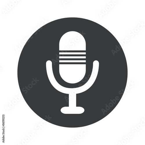 Monochrome round microphone icon