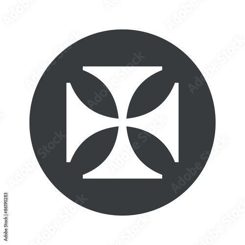 Monochrome round maltese cross icon photo