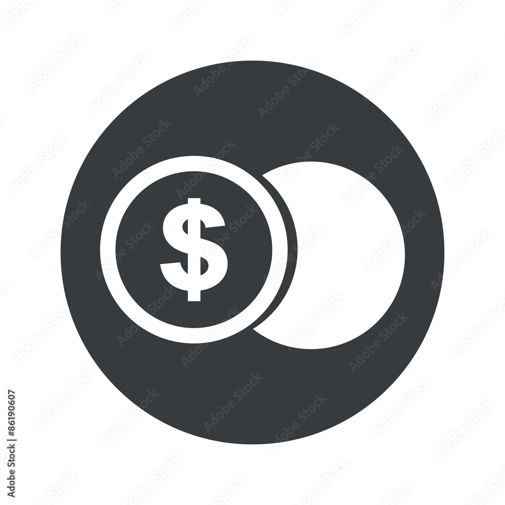 Monochrome round dollar coin icon Monochrome round dollar coin icon