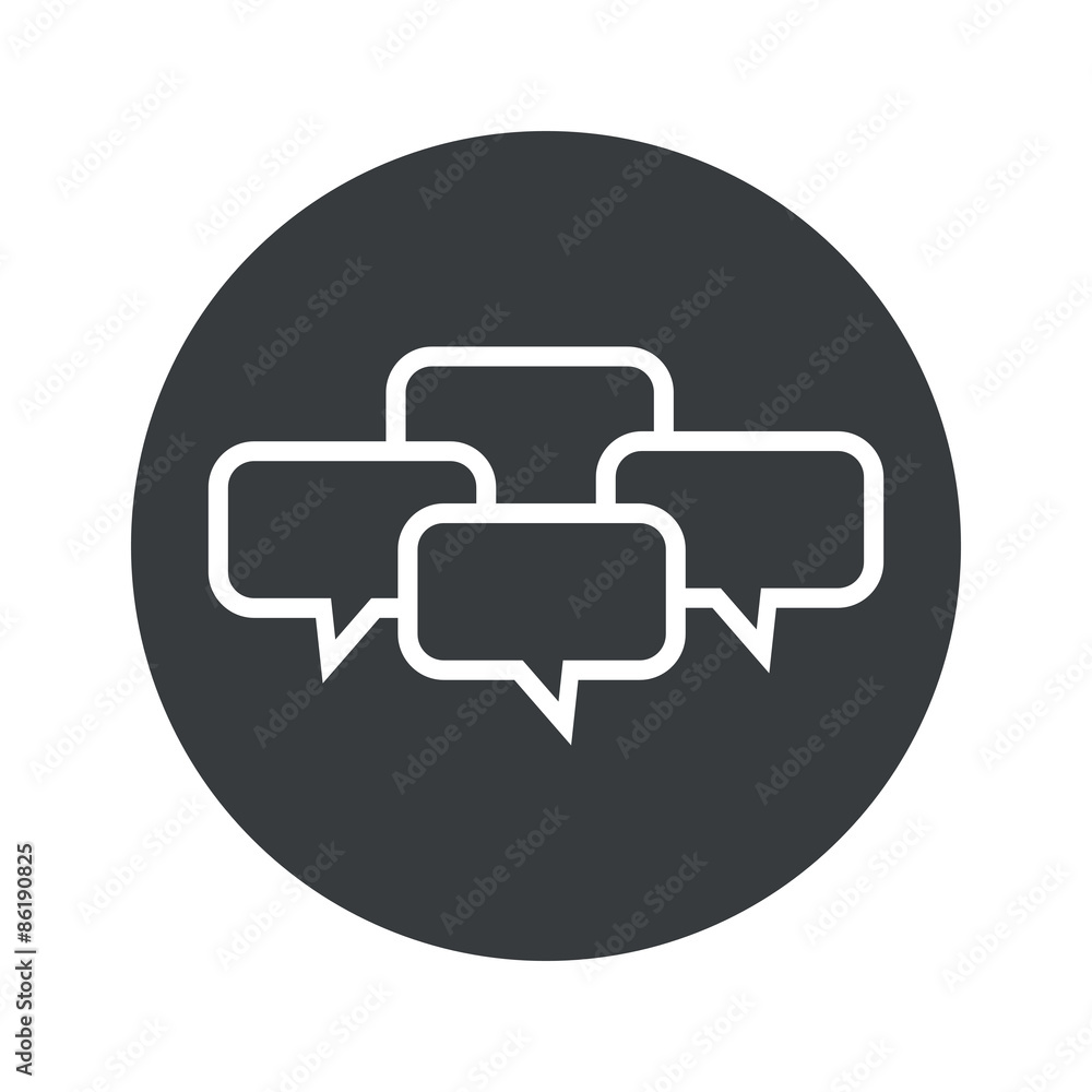 Monochrome round chat conference icon Monochrome round chat conference icon