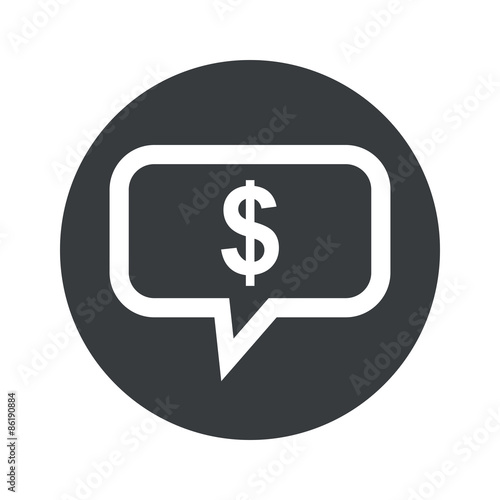 Monochrome round dollar message icon