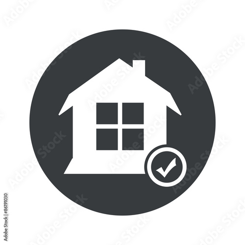Monochrome round select house icon