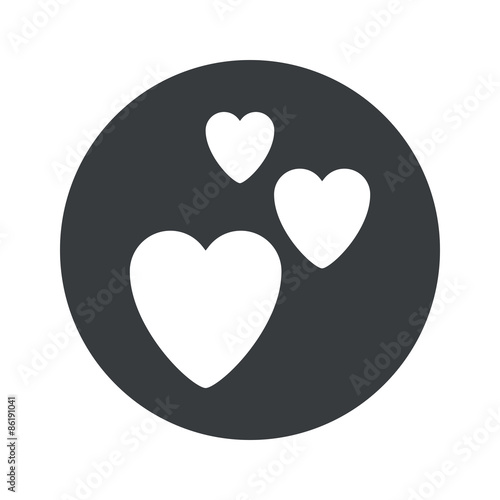 Monochrome round love icon